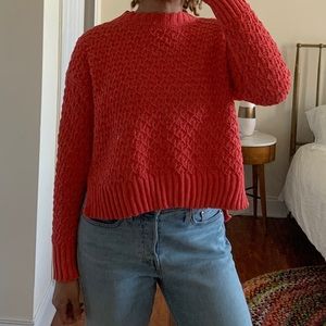 Soft Cropped Coral Sweater